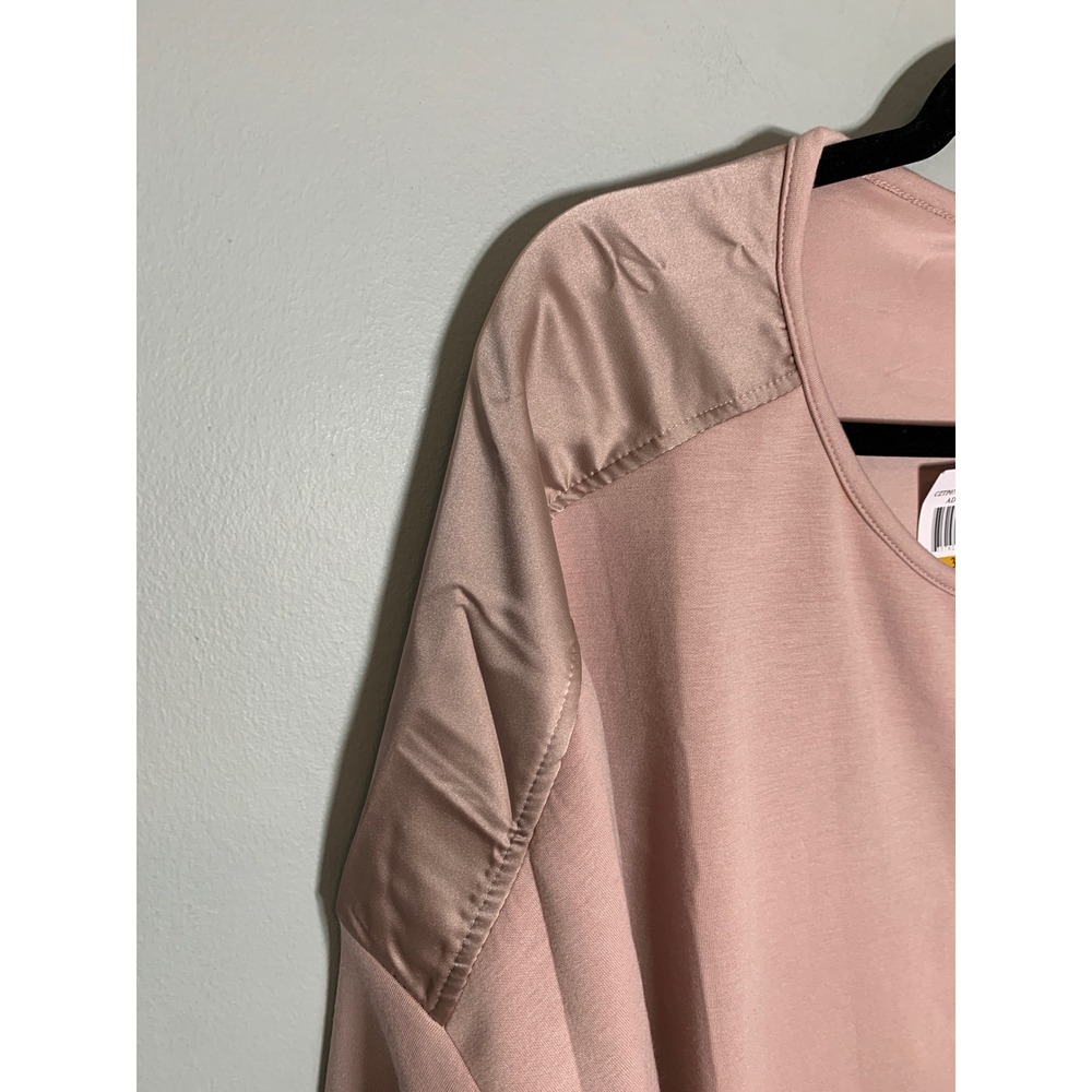 NEW Cable & Gauge Studio Pullover Top Womens 3X Adobe Rose Satin Shoulder‎ Trim - Picture 3 of 10